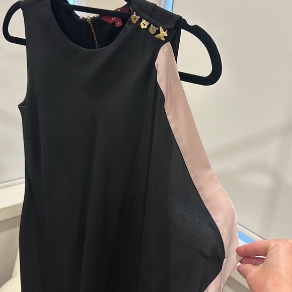 Ted Baker dress • size: 0 • cute “cape” detail on one side + gold buttons - Picture 2 of 7